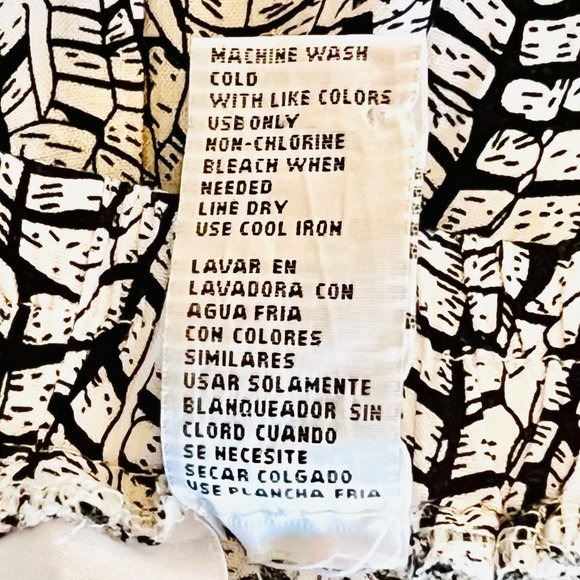 Raya Sun Resort Beachwear Vine Print Wide Leg Open Leg Wrap Cropped Rayon Pant - Picture 11 of 11